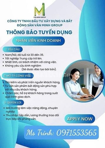 TUYỂN NHÂN VIÊN KINH DOANH BẤT ĐỘNG SẢN LÀM VIỆC TẠI ĐÀ LẠT