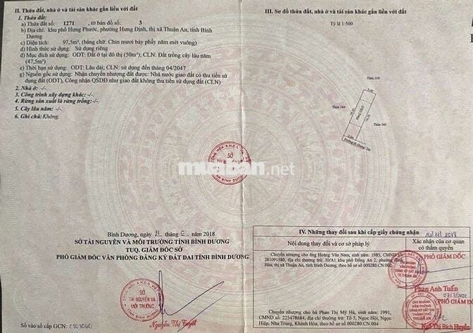 Ban đat phuong hung đinh , thuan an binh duong ,gan cho bung