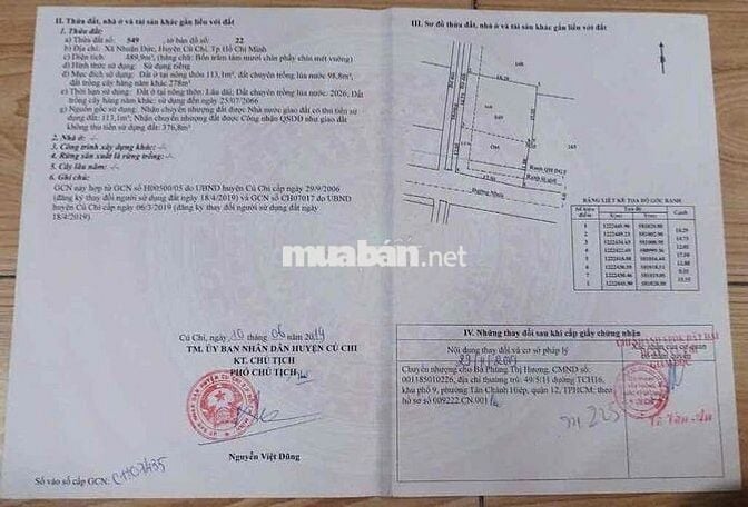 Nhuận Đức Củ Chi  Khu dân cư mặt tiền đường 534  DT 17x26 tổng 489m2 c