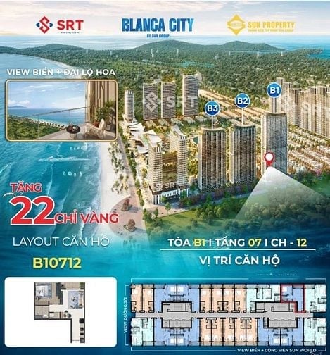 Căn hộ 1 Phòng Ngủ tòa B1 dự án Blanca City