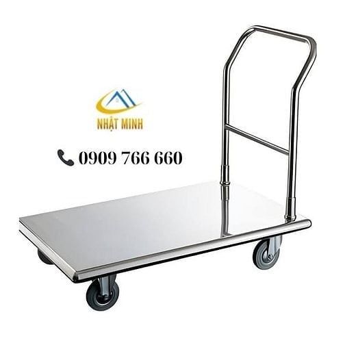 xe đẩy hàng inox, xe đẩy hàng sắt sơn tĩnh điện, tay gấp