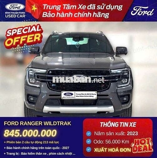 Ford Ranger Wildtrak 2023 Xám 56.000 Km