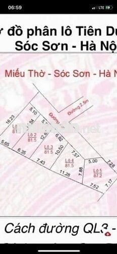 💥 LÔ  82M² TIÊN DƯỢC _ SÓC SƠN – GẦN QL3 , TRƯỜNG CAO ĐẲNG AN NINH