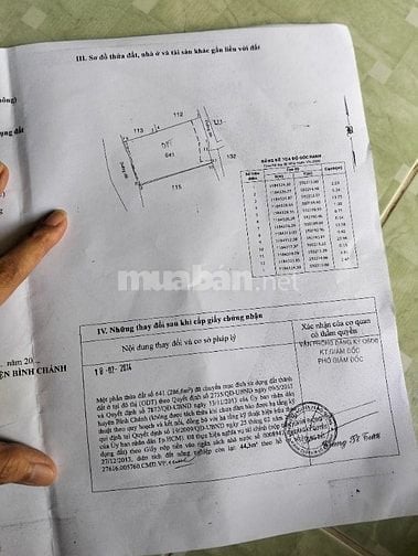 Bán đất nền thổ cư .... tổng diện tích 330,9 mét vuông 