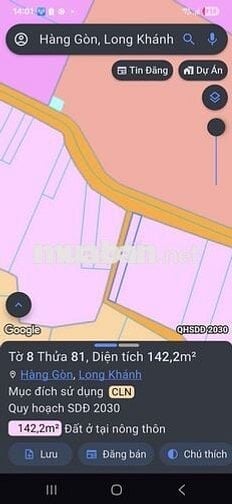 Bán đất Hàng Gòn Đồng Nai diện tích 142,2 m2 vị trí thuận lợi