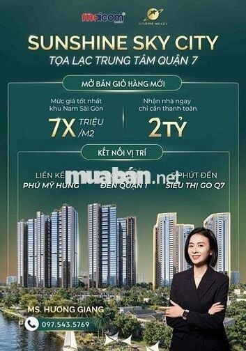 75tr/m2 5phút đến Phú Mũ Hưng SUNSHINE SKY CITY