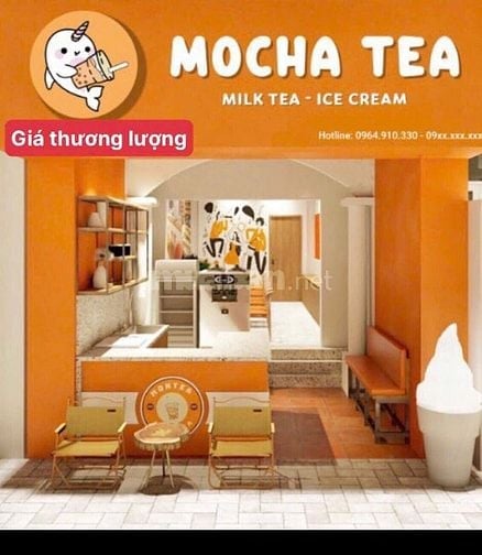 Chuyển nhượng quán trà sữa MOCHA , có cả quầy bán bánh cờ rếp, 70 m2 