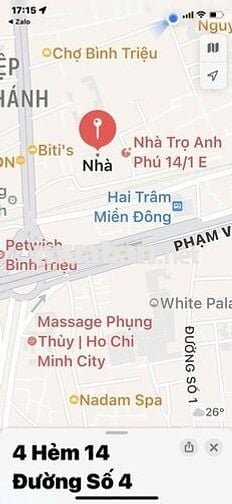 Nhà liền kề gần ngã tư bình triệu không ngập nước