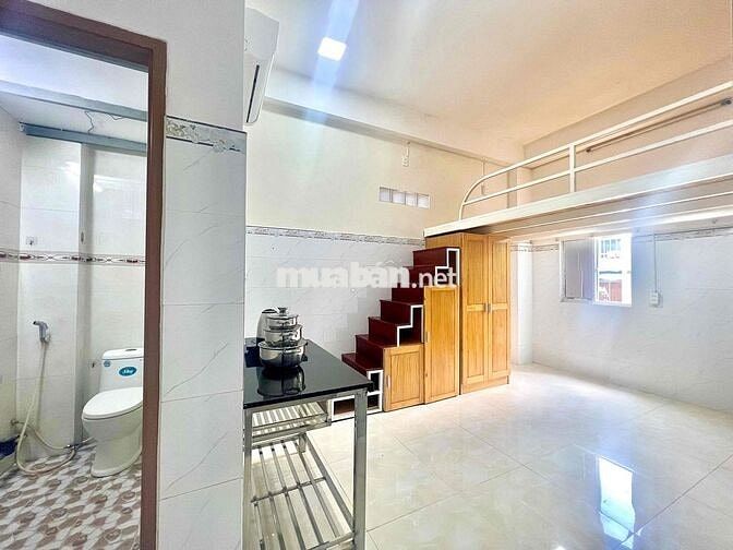 GÁC LỬNG 30m2, NỘI THẤT ĐẦY ĐỦ Đ. KHUÔNG VIỆT, 4’ ĐI ĐH VĂN HIẾN