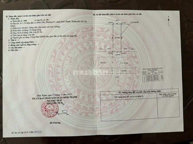 BÁN ĐẤT ĐƯỜNG MIẾU NỔI PHAN XÍCH LONG P.3 BÌNH THẠNH 4,4X15M (66m2)