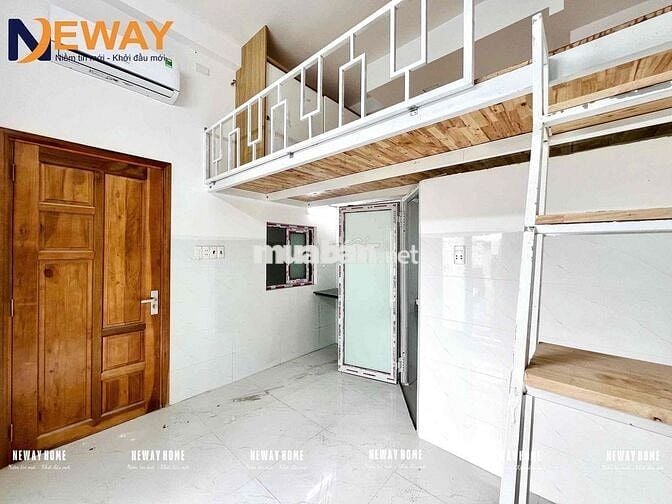 PHÒNG GÁC CAO MỚI 100%  SẴN MÁY LẠNH BANCOL/CỬA SỔ_QUA HUIT TẦM 10P