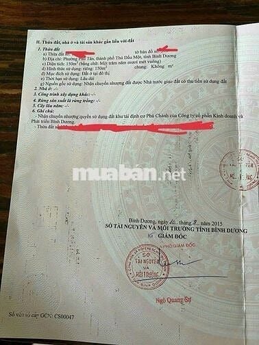 Ngợp Lô Đất Siêu Đẹp Phường Phú Tân, TDM, 1ty280tr, 150m2, SHR