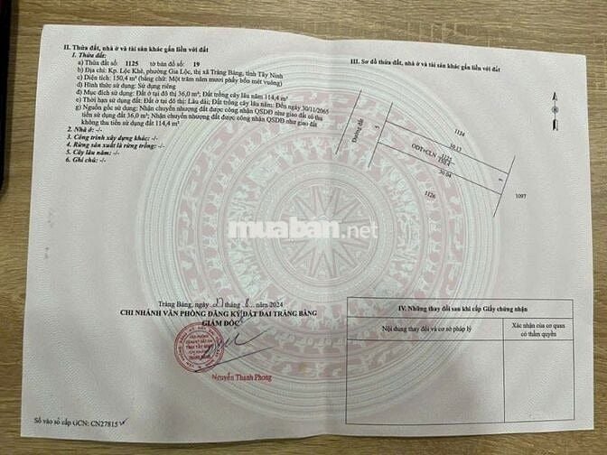 ĐẤT FULL THỔ CHỢ LỘC HƯNG, 150m2, 620tr, đường DT 787, SHR, Xây tự do