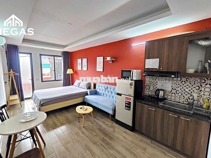 CHO THUÊ CĂN HỘ STUDIO FULL NỘI THẤT BAN CÔNG NGAY TẠI ĐỘI CẤN BA ĐÌNH