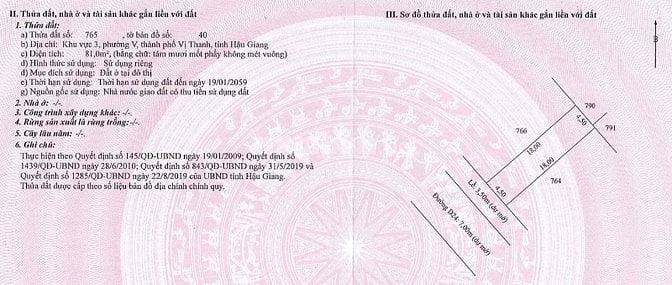 Bán 81m2 ODT tại Phường V, TP.Vị Thanh, T.Hậu Giang