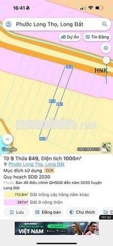 Ngộp bank cần bán gấp lô đất tại Phước Long Thọ, đất đỏ 1000m2