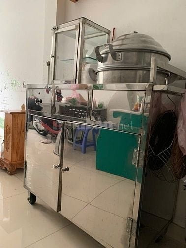 Anh cần thanh lý xe inox 304 nhà đóng đẹp chuyên dụng bán banh bao xôi