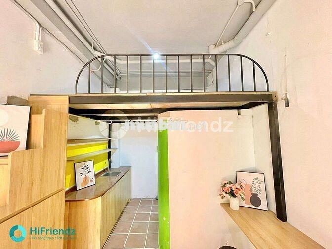 Phòng trọ có gác có  ban công gần Quận 1 Bình Thạnh , Đại học mỹ thuật