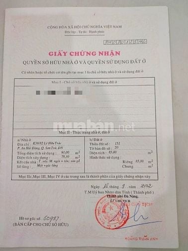 HH 1% GỞI AE DV_BÁN ĐẤT 85M2_KIỆT OTO 5M_K38/82 LÊ HỮU TRÁC,SƠN TRÀ