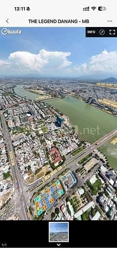 Căn hộ 1PN The Legend Đà Nẵng, hướng Nam mát mẻ,nhìn sông hàn pháo hoa