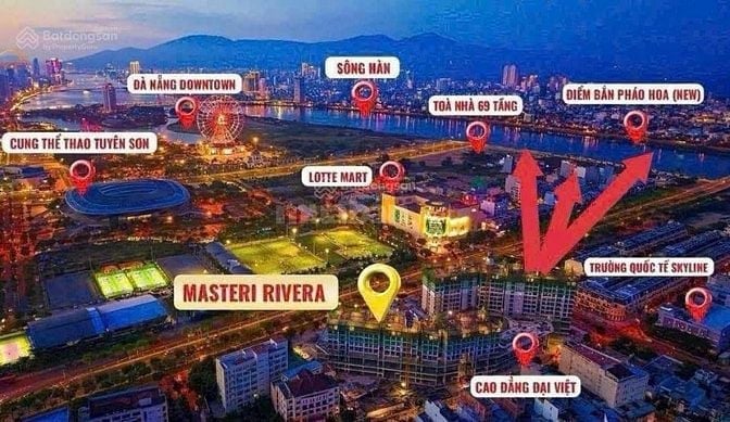 Masteri Đà Nẵng, độc quyền căn 2PN view pháo hoa toà A trục 12 tầng 10