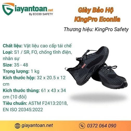 Giày Bảo Hộ KingPro ECOLINA – Làm chủ từng bước vững vàng mọi địa hình