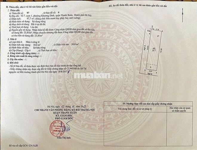 BÁN NHÀ NGÕ 211 KHƯƠNG TRUNG –THANH XUÂN, 50M ,4 TẦNG ,LÔ GÓC 3 THOÁNG