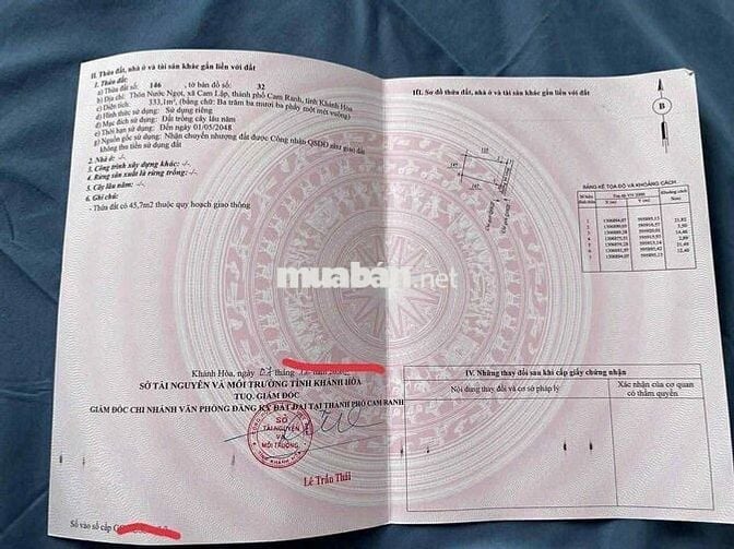 CẦN BÁN GẤP Đất Cam Lập- Cam Ranh chỉ 1tỷ200