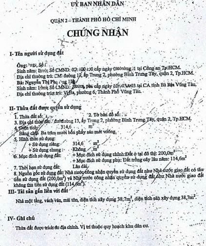 BÁN NHÀ HẺM ĐƯỜNG SỐ 13 - PHƯỜNG BÌNH TRƯNG TÂY