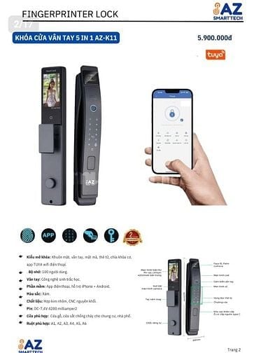 Hợp tác,mua bán khoá cửa thông minh 5 trong 1 AZ SMARTTECH