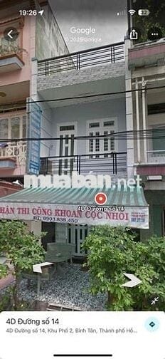 Nhà nguyên căn đường 14 khu Tên Lửa ngay ngã tư đg 14-17 giá 10tr