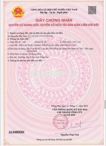 Bán Đất Mặt Tiền Kinh Doanh Ngay Trung Tâm Phường Tân Triều