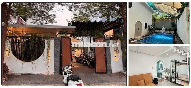 Villa sân vườn đầy đủ tiện nghi với hồ bơi, BBQ ngoài trời.