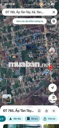 Đất ONT 869m2 Ấp Tân Tây Xã Tân Hưng Huyện Tân Châu Tây Ninh