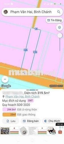 Bán đất đường thanh niên gần chợ cầu xáng, DT 8*40 có 295m thổ.