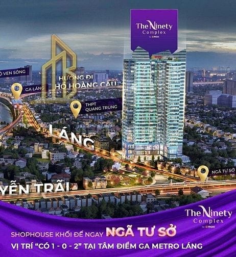 Bán Shophouse khối đế The Ninety Complex – 90 Đường Láng, Đống Đa, Hà 