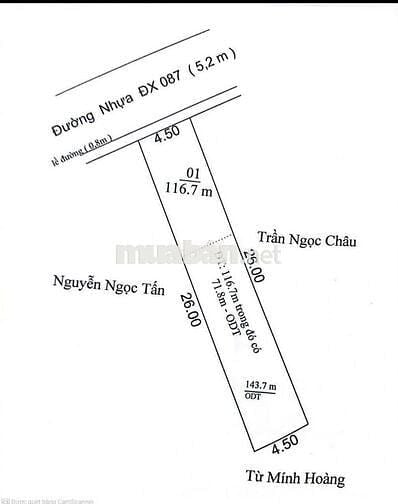 3.850 TỶ, DX 087 NGANG 9M CÓ BÁN 1 NỬA