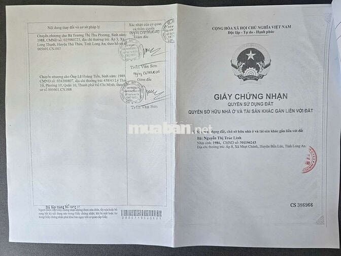 Chính chủ, 100% thổ cư, chỉ hơn 5tr/m2, lô đất gần KCN, QL1A, cao tốc