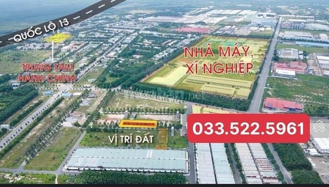 BÁN LÔ ĐẤT NGAY NGÃ TƯ LỚN MẶT TIỀN KINH DOANH TRUNG TÂM CHỢ BÀU BÀNG