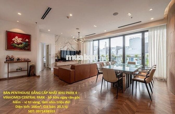 BÁN PENTHOUSE ĐẲNG CẤP NHẤT KHU PARK 4 – VINHOMES CENTRAL PARK