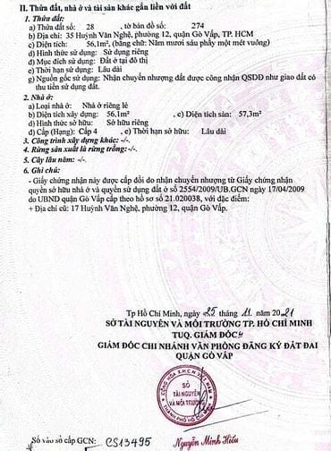 Cần bán gấp nhà mặt tiền 35 Huỳnh Văn Nghệ Phường 12 Gò Vấp 