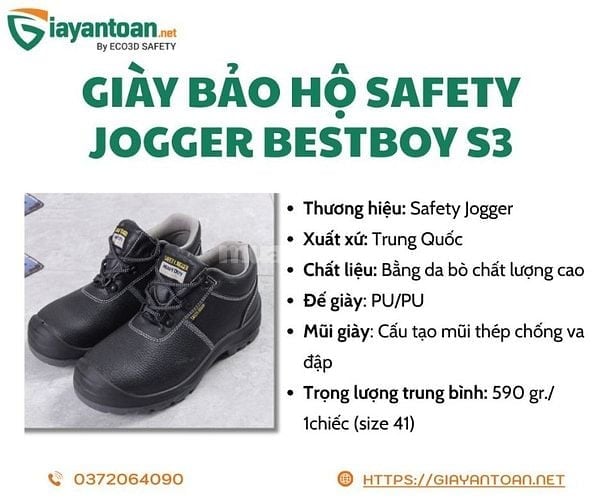 Giày bảo hộ chống va đập Safety Jogger Bestboy S3