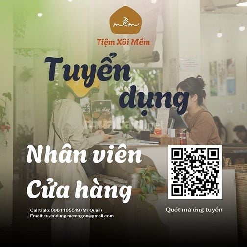 [Thảo Điền/HCM] Tiệm Xôi Mềm Tuyển Dụng Nhân Viên Cửa Hàng Full Time