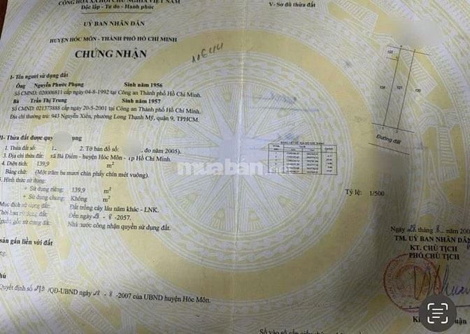 Cần tiền bán nhanh Căn nhà ngay Bà Điểm 9 Hóc Môn 139m2 Sổ Hồng riêng 