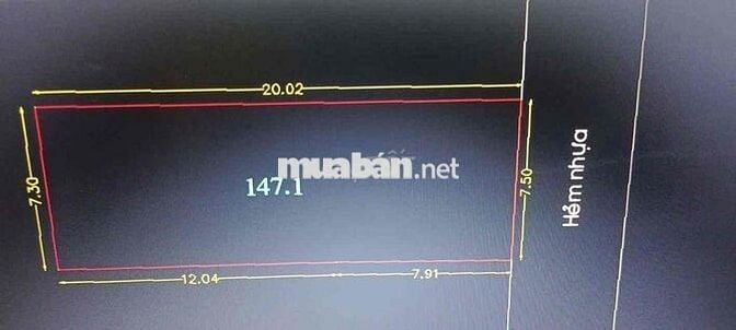 Bán lô đất ngang 7.5m hẻm xe hơi 6m