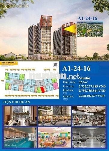 🏙️ A1-24-16 – Studio tầng 24, view cao thoáng giữa lòng Cora Tower