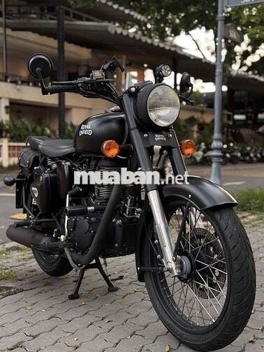 Royal Enfield Classic 500 bản Stealth Black 2 đĩa