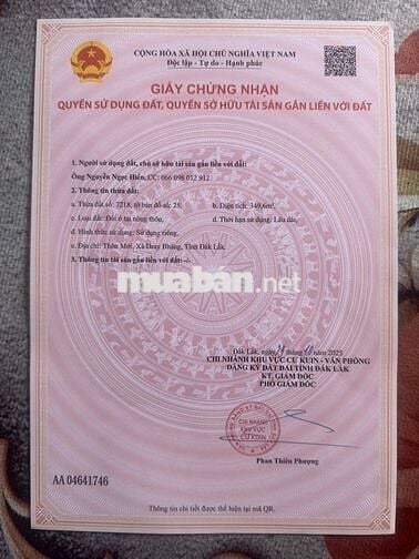 Lô đất thổ cư khu vực kim phát hoà hiệp