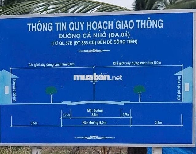 Đất ao tôm + Mặt tiền + Lộ quy hoạch 5m