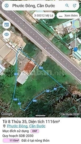 chuyển nhượng gấp 1115m2 thổ mặt tiền ql 50 cách bình chánh 20km